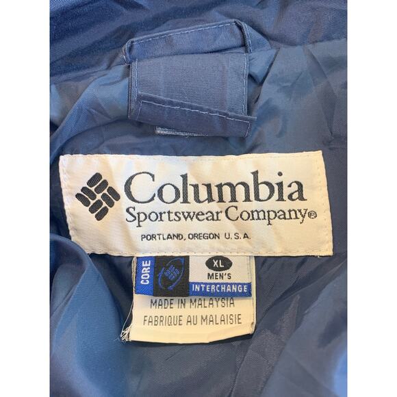 Columbia Colorblock Full Zip Windbreaker Jacket Long Sleeve Blue/Black Size XL - Picture 3 of 5